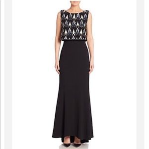 Laundry by Shelli Segal beaded platinum dress